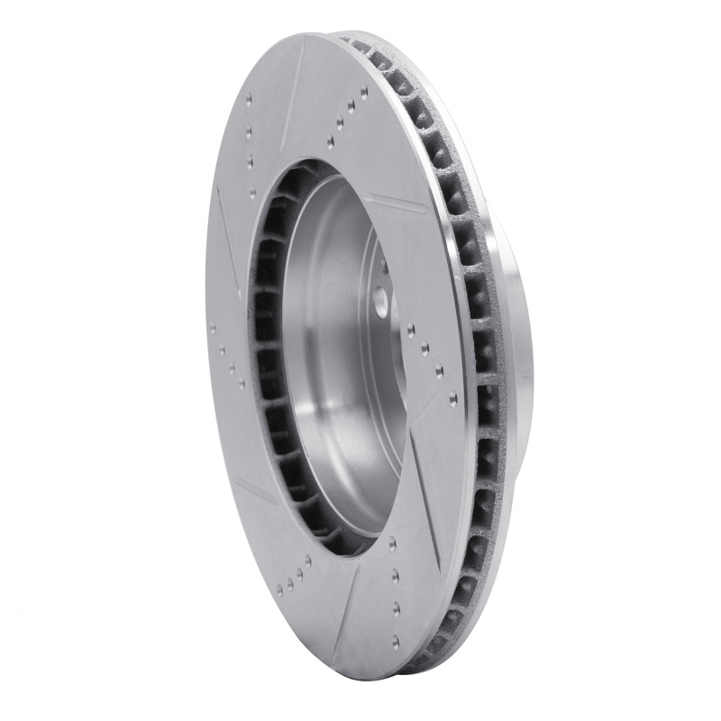 Porsche Boxster Brake Rotor (1) - Front Right - R1 Concepts - Drilled & Slotted - Silver - `97-`04